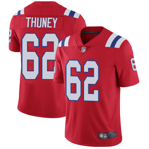 New England Patriots Football #62 Vapor Untouchable Limited Red Men Joe Thuney Alternate NFL Jersey